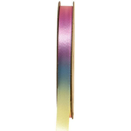 Gavebånd regnbuebånd fargerik pastell 10mm 20m