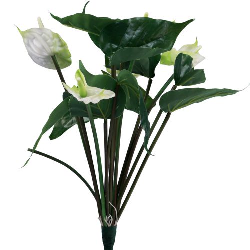 Floristik24 Kunstige blomster, flamingoblomst, kunstig anthurium hvit 36cm