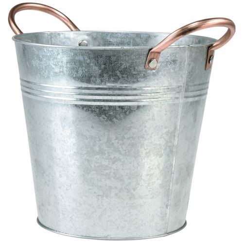 Floristik24 Blomsterpotte med håndtak bøtte metalldekor Ø30cm H27,5cm