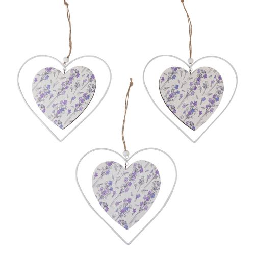 Dekorative hjerter for oppheng av hvit syrin 18,5×17cm 4stk