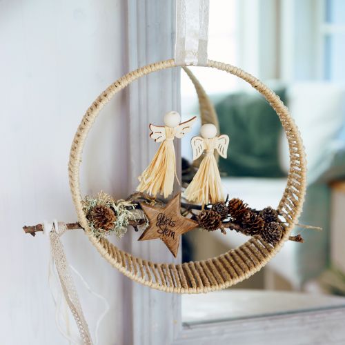 Dekorative jute hengende ringer Ø 29cm – naturlig design for kreativ veggdesign 2 stk