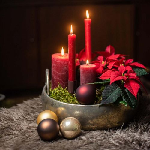 Floristik24 Plantekar metallskål med håndtak gull antikk utseende Ø31cm