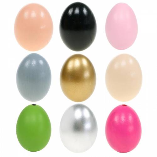 gjenstander Kyllingegg Blåste egg Påskepynt i forskjellige farger Pakke med 10 stk