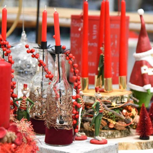 Floristik24 Lysestake for Flaske Svart Glass, Metall Ø6,5cm H25,5cm