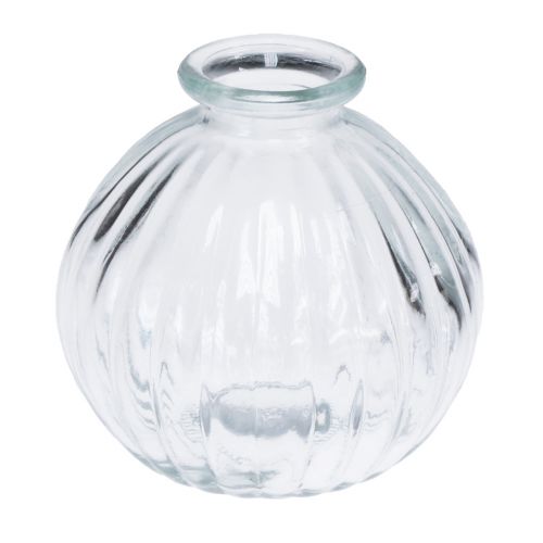 Floristik24 Liten glass vase ball vase vase klare riller Ø8,5cm H8cm