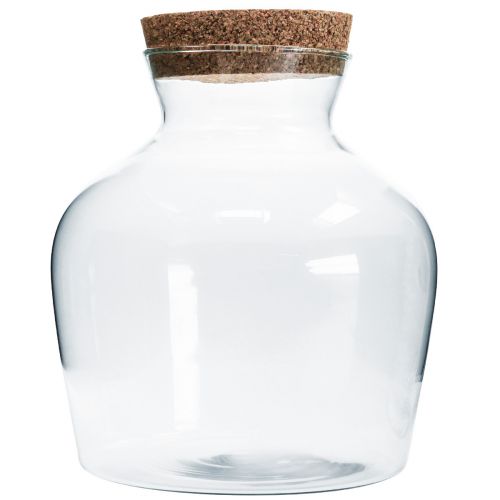Dekorglass med kork Dekorativ vase med lokk H25cm Ø24cm