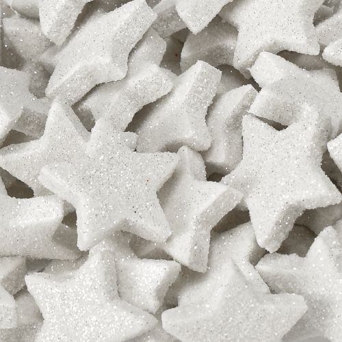 gjenstander Spredte stjerner med glitterkrem 2,5 cm 96 stk