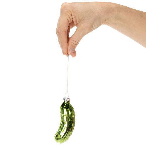 Jule-agurk i glass, juletrepynt til oppheng, 7 cm, 4 stk. | Floristik24.no