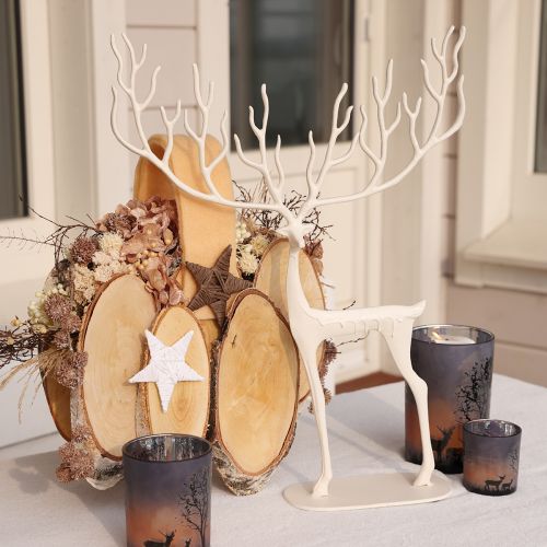 Floristik24 Stor reinsdyrdekorasjon i metall, juledekorasjon, hvit H58cm