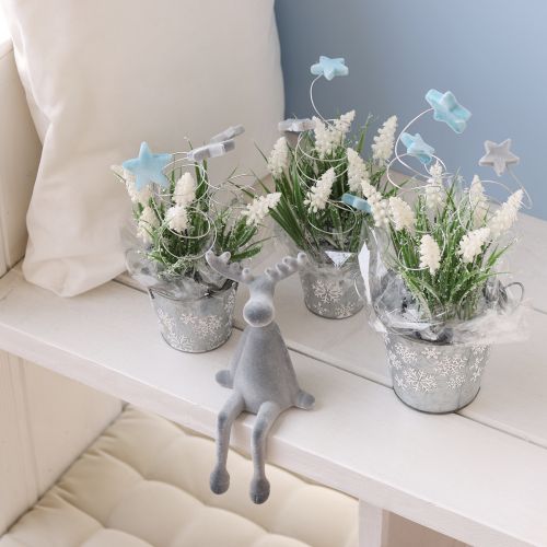 Floristik24 Dekorativ kantsitter for Elk, H31 cm, grå, 3 stk.