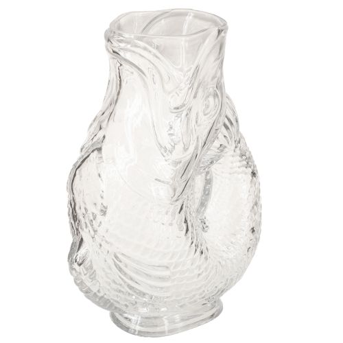 Glassvase i dekorativ fiskeform for harmonisk romdesign, 24,5 cm