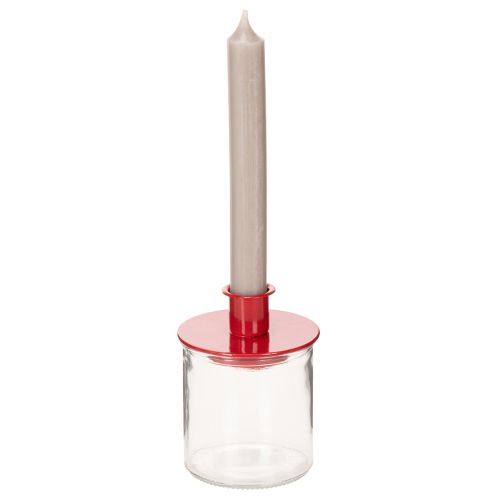 Rund glasslyktholder, klart glass, 8 cm, 3 stk. | Floristik24.no