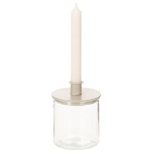 Telysholder i glass, rund, klart glass, allsidig, 12 cm, 2 stk. | Floristik24.no