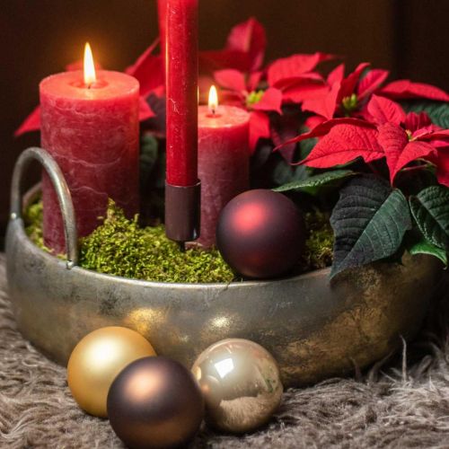 gjenstander Lysholder for pinnelys brun Ø2,3cm H14cm 4 stk