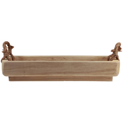 Floristik24 Plantekasse treskål firkantet Paulownia natur 57,5×18cm×18m
