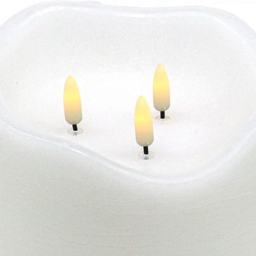 Floristik24 LED stearinlys stor voks hvit for batteritimer Ø14,5cm H15cm