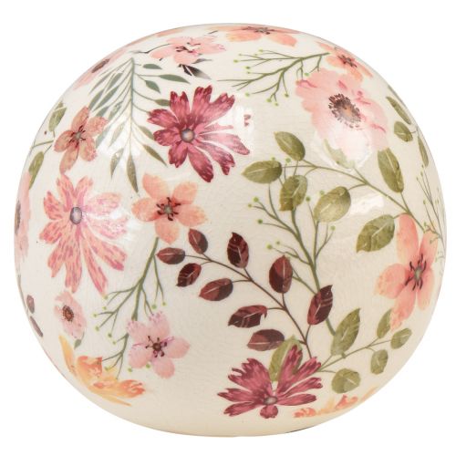 Floristik24 Keramikkkule med blomster keramisk dekorativt fajanse 12cm