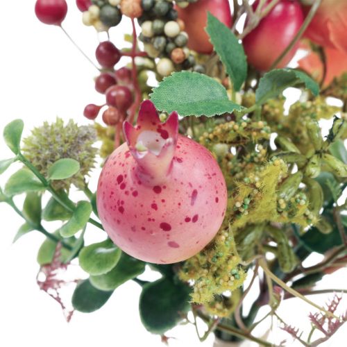 Kunstig blomsterbukett physalis globe tistel granateple dekorasjon 21cm