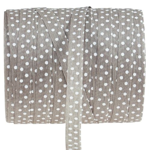 gjenstander Gavebånd prikkete bomullsbånd brun 10mm 100m