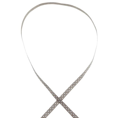 gjenstander Gavebånd prikkete bomullsbånd brun 10mm 100m