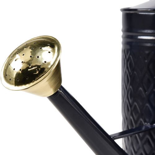 gjenstander Dekorativ vannkanne, vintage blå og gullrutete metall, retro design for innendørs bruk, hage eller balkong, 65 cm