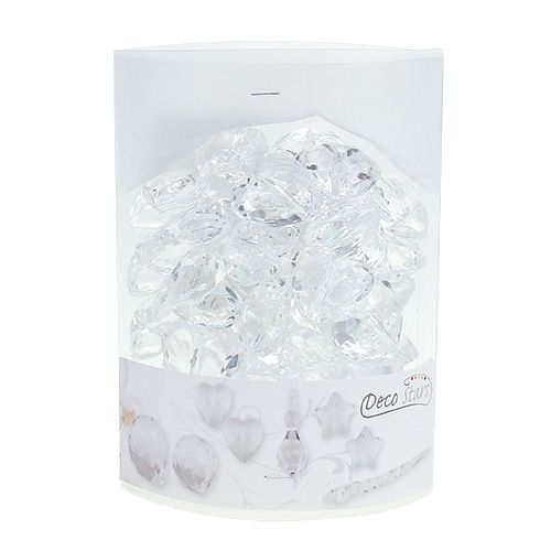 Floristik24 Akrylhjerte 3cm klar 44p