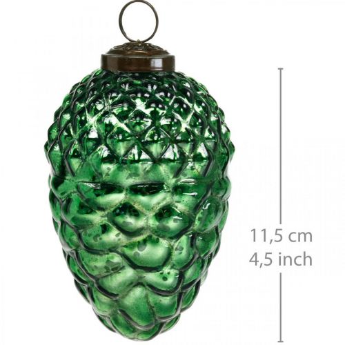 Floristik24 Adventsdekorasjon, dekorative kjegler, høstfrukter ekte glass, antikk utseende Ø7cm H11,5cm 6stk