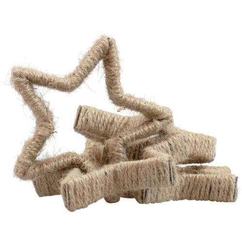 Floristik24 Adventsdekorasjon Julepynt stjerne dekorativ stjernejute 13,5cm 6 stk