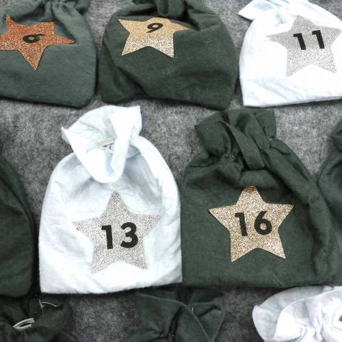 Floristik24 Adventskalender Juletre med pose filt grå, hvit 120 × 80 cm