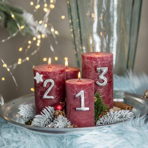 Advent Numbers Stearinlys Candle Pin Numbers Advent 4,5cm 4stk