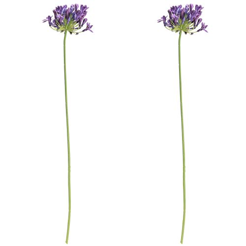 gjenstander Agapanthus kunstige blomster lilla dekorasjonsliljer 75 cm 2 stk