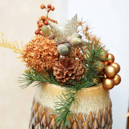 Floristik24 Prydløk Allium kunstig oransje Ø7cm H58cm 4stk