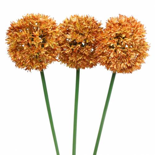 Prydløk Allium kunstig oransje 70cm 3stk