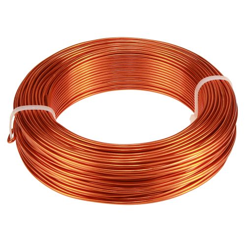 gjenstander Aluminiumstråd, oransje, Ø2 mm, 500 g, 60 m, til DIY-dekorasjoner