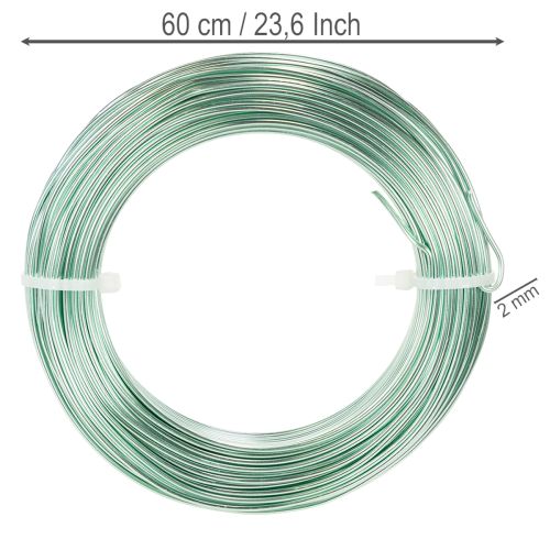 Aluminiumstråd 2 mm dekorativ tråd hobbytråd 60 m 500 g | Floristik24.no