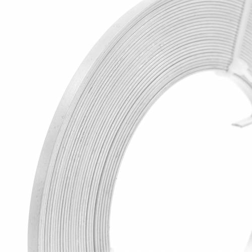 Aluminium Flattråd 5mm 10m Hvit Perletråd