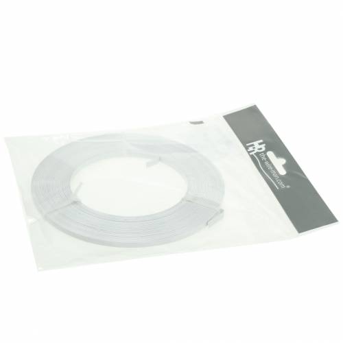 Floristik24 Aluminium Flattråd 5mm 10m Hvit Perletråd