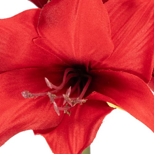Kunstig rød amaryllisblomst med stilk, blomsterdekorasjon til jul, 50 cm | Floristik24.no