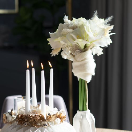 Kunstig amaryllisblomst, hvit, med stilk, advent og jul, 50 cm | Floristik24.no