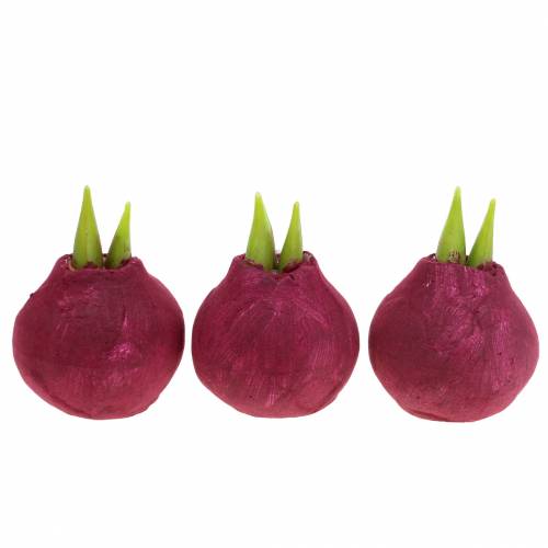 Floristik24 Amaryllispære Kunstig Burgund H12,5cm 3stk