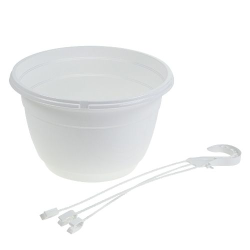 gjenstander Blomster hengende kurv 25cm hvit