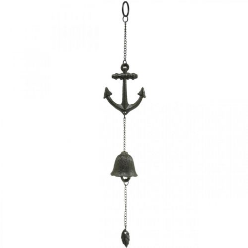 Henger ankerklokke, maritim dekor vindklokke, støpejern L47,5cm