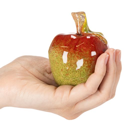 Kunstig fruktsett eple pære dekorativ gjenstand høst 12 cm 3 stk | Floristik24.no
