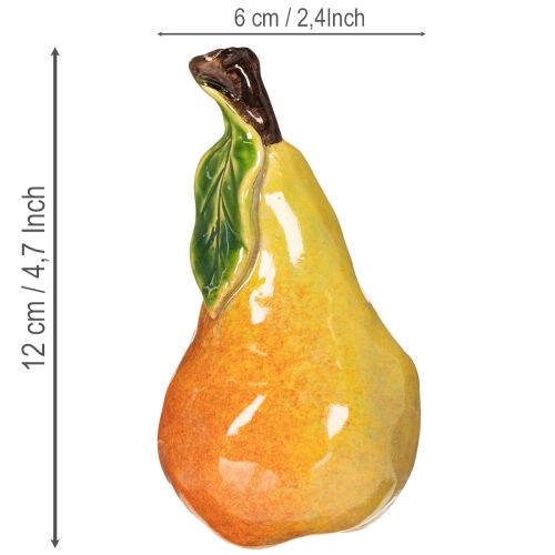 Kunstig fruktsett eple pære dekorativ gjenstand høst 12 cm 3 stk | Floristik24.no