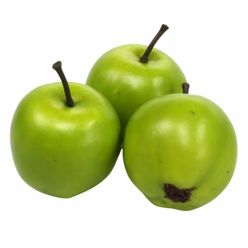 Dekorativ frukt mini eple kunstig grønn 4,5cm 24stk