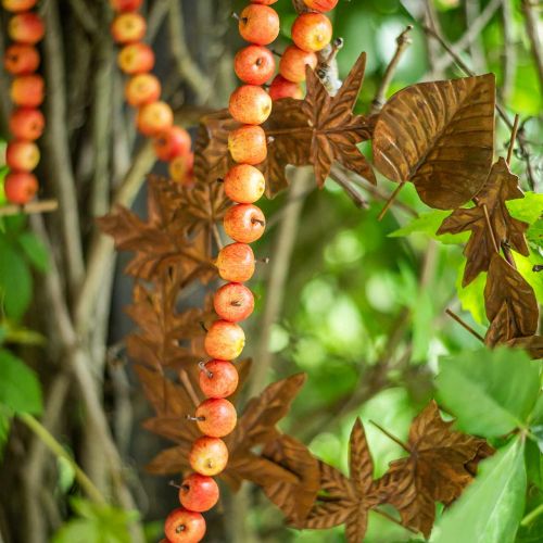 Floristik24 Eplekrans laget av 55 mini-epler gul-oransje 113cm