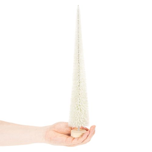 Dekorativt juletre med trebase for vinterdekorasjon, 40 cm, 3 stk. | Floristik24.no