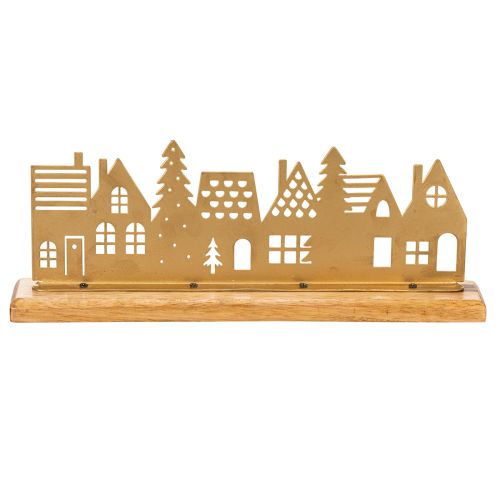 Hussilhuettdekorasjon advent på trebase 29 cm | Floristik24.no