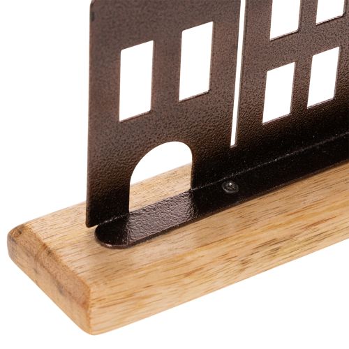Husrekkedekorasjon, metall med trebase, 30 cm | Floristik24.no