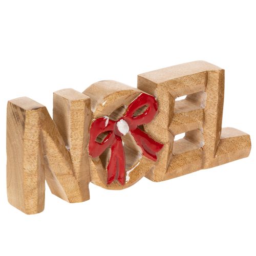 Noel-skrift med sløyfe, juledekorasjon, 18 cm